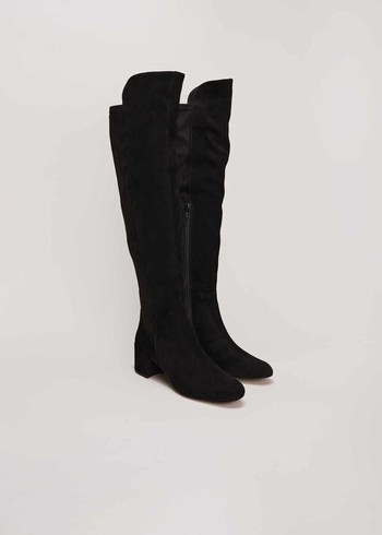 Phase Eight Milly Leather Knee High Boots Black Australia | SX4298750